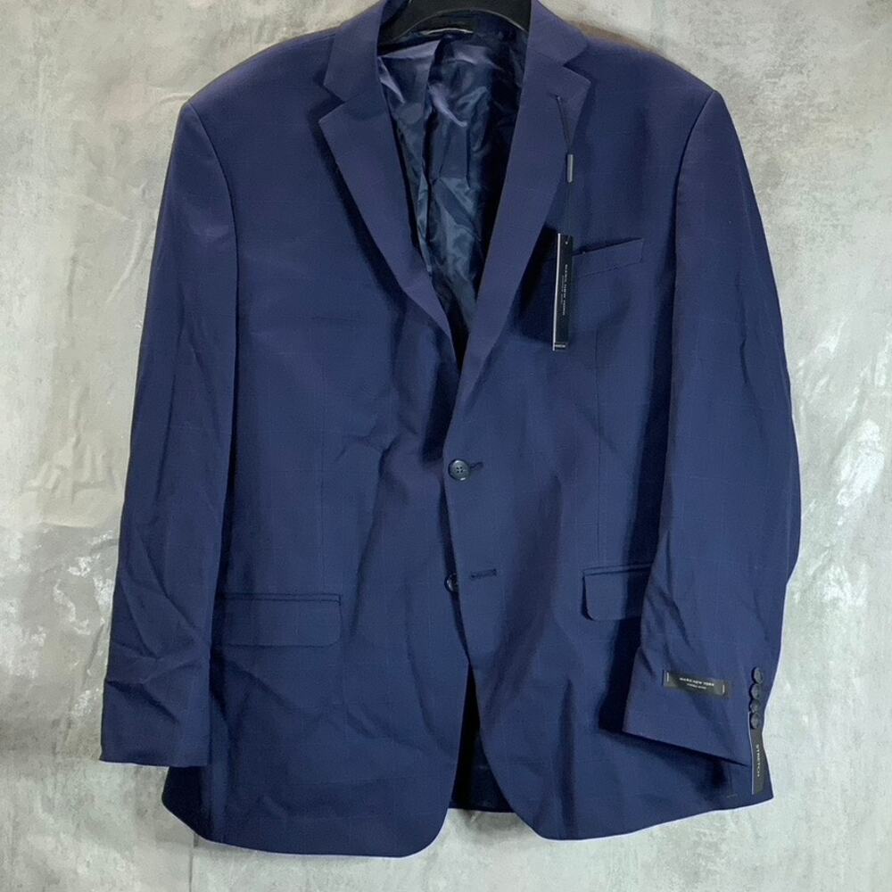 MARC NEW YORK Men's Navy Windowpane Modern-Fit Two-Button Suit Jacket SZ 46R